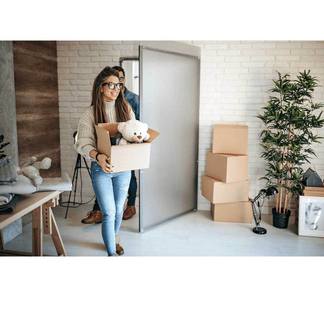 Man and woman move in to an apartment